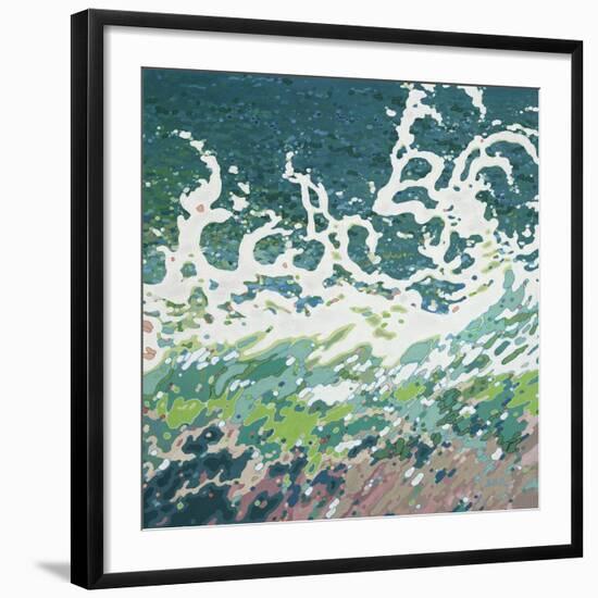 Splashing Tropical Waves (right)-Margaret Juul-Framed Art Print