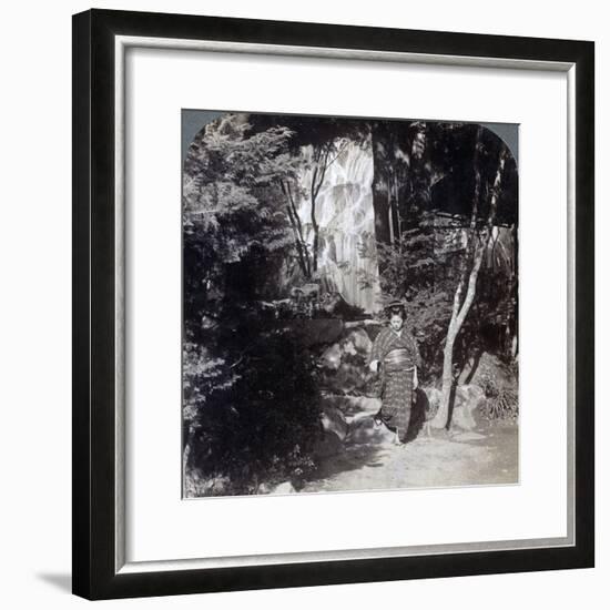 Splashing Waters of a Waterfall at Yumoto, Japan, 1904-Underwood & Underwood-Framed Photographic Print