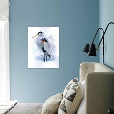 Splashy Heron Art Print Rachel Mcnaughton Art Com