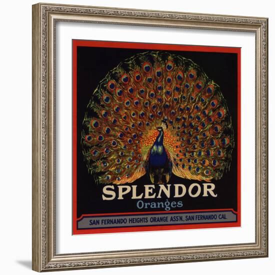 Splendor Brand - San Fernando, California - Citrus Crate Label-Lantern Press-Framed Art Print