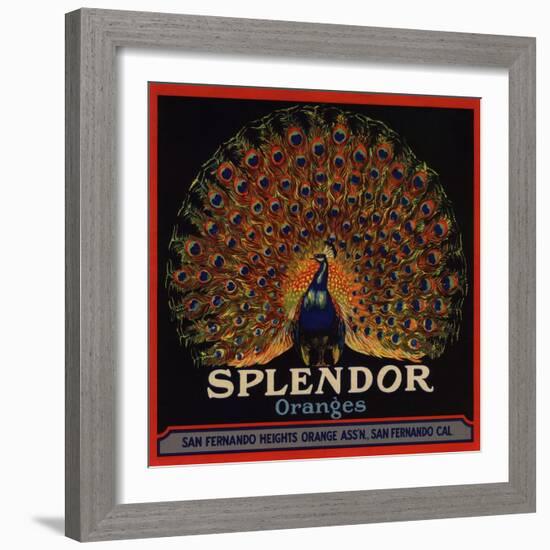 Splendor Brand - San Fernando, California - Citrus Crate Label-Lantern Press-Framed Art Print