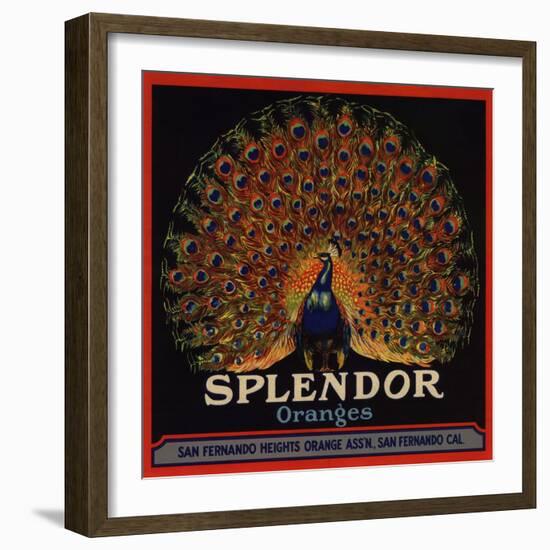 Splendor Brand - San Fernando, California - Citrus Crate Label-Lantern Press-Framed Art Print