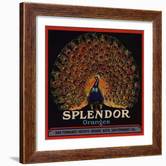 Splendor Brand - San Fernando, California - Citrus Crate Label-Lantern Press-Framed Art Print