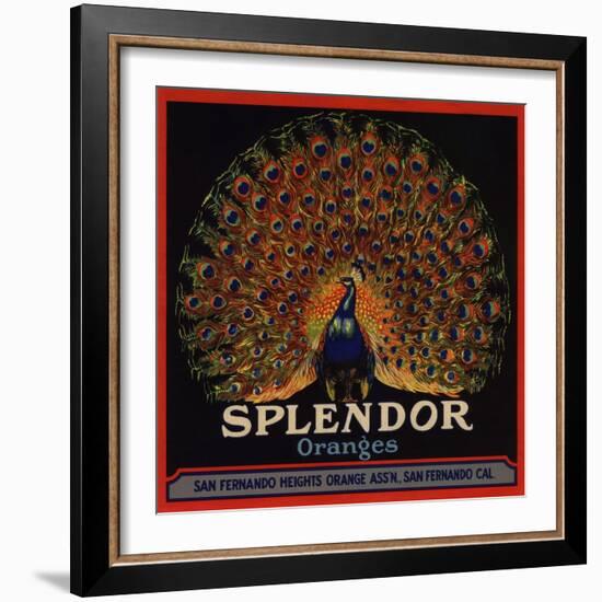 Splendor Brand - San Fernando, California - Citrus Crate Label-Lantern Press-Framed Art Print