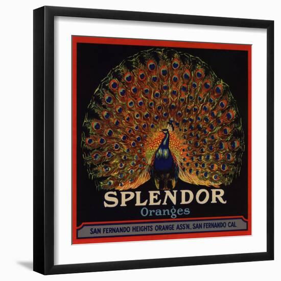 Splendor Brand - San Fernando, California - Citrus Crate Label-Lantern Press-Framed Art Print