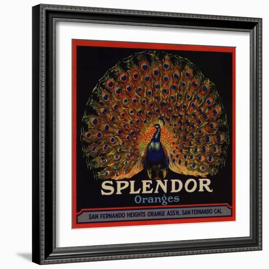 Splendor Brand - San Fernando, California - Citrus Crate Label-Lantern Press-Framed Art Print