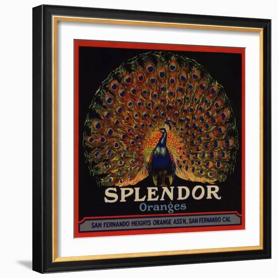 Splendor Brand - San Fernando, California - Citrus Crate Label-Lantern Press-Framed Art Print