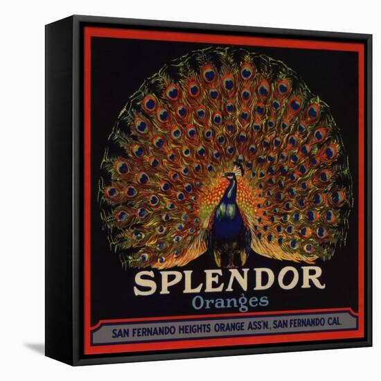 Splendor Brand - San Fernando, California - Citrus Crate Label-Lantern Press-Framed Stretched Canvas