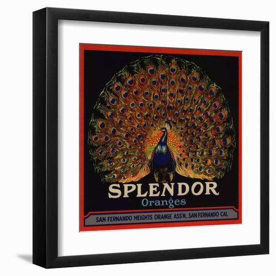 Splendor Brand - San Fernando, California - Citrus Crate Label-Lantern Press-Framed Art Print