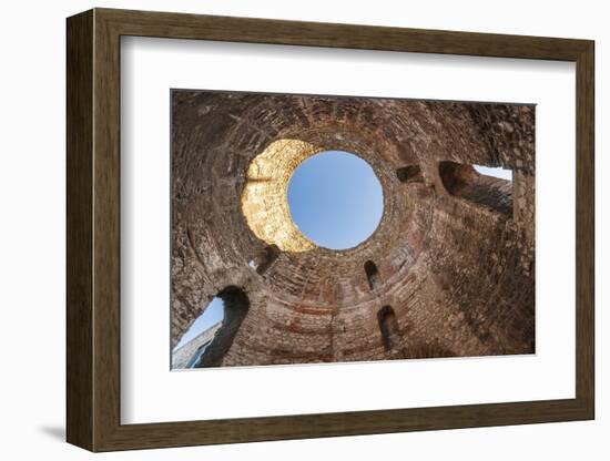 Split, Croatia. Looking upward inside Diocletian's Palace's peristyle.-Tom Haseltine-Framed Photographic Print