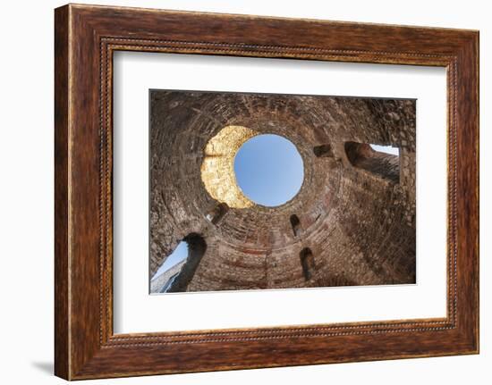 Split, Croatia. Looking upward inside Diocletian's Palace's peristyle.-Tom Haseltine-Framed Photographic Print