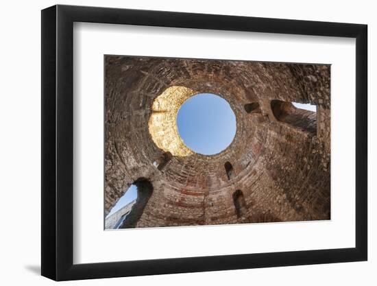 Split, Croatia. Looking upward inside Diocletian's Palace's peristyle.-Tom Haseltine-Framed Photographic Print