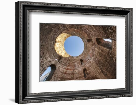 Split, Croatia. Looking upward inside Diocletian's Palace's peristyle.-Tom Haseltine-Framed Photographic Print