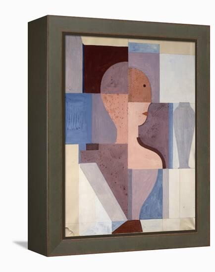 Split Half Figure to the Right, 1923-Oskar Schlemmer-Framed Premier Image Canvas