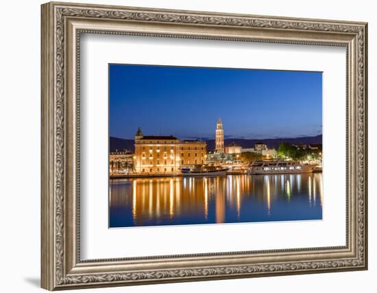 Split Harbour with Cathedral of Saint Domnius, Split, Dalmatian Coast, Croatia-Neil Farrin-Framed Photographic Print