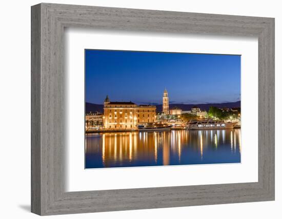 Split Harbour with Cathedral of Saint Domnius, Split, Dalmatian Coast, Croatia-Neil Farrin-Framed Photographic Print