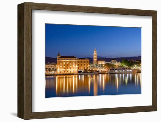 Split Harbour with Cathedral of Saint Domnius, Split, Dalmatian Coast, Croatia-Neil Farrin-Framed Photographic Print