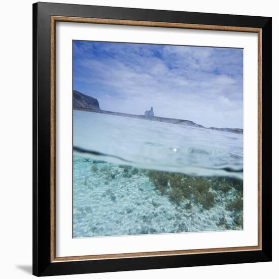 Split Level View at the Shoreline of Praia Da Atalaia Beach on Fernando De Noronha-Alex Saberi-Framed Photographic Print