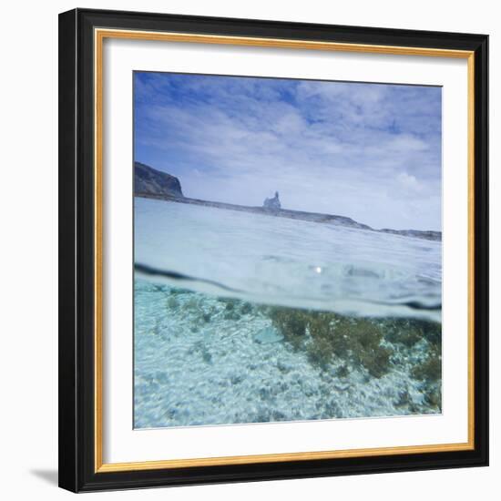 Split Level View at the Shoreline of Praia Da Atalaia Beach on Fernando De Noronha-Alex Saberi-Framed Photographic Print