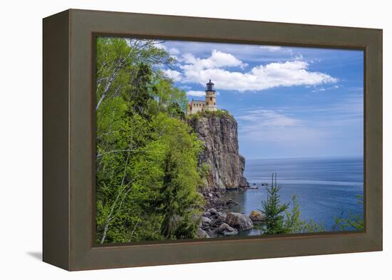 Split Rock Lighthouse, Lake Superior-Steven Gaertner-Framed Premier Image Canvas
