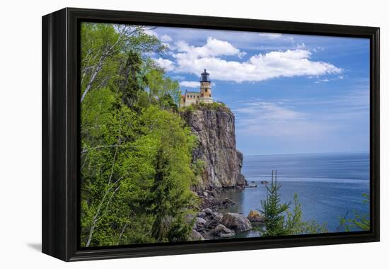 Split Rock Lighthouse, Lake Superior-Steven Gaertner-Framed Premier Image Canvas