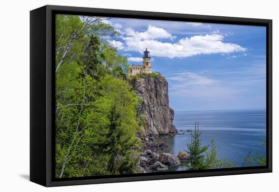 Split Rock Lighthouse, Lake Superior-Steven Gaertner-Framed Premier Image Canvas