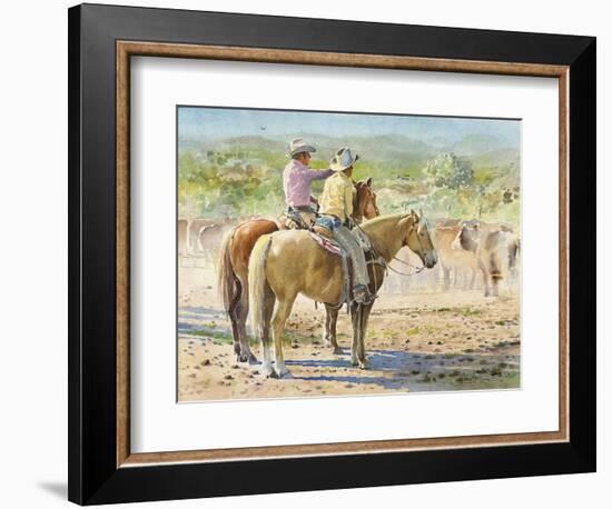 Splitting the Herd-LaVere Hutchings-Framed Giclee Print