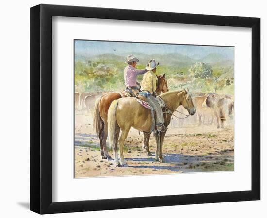 Splitting the Herd-LaVere Hutchings-Framed Giclee Print