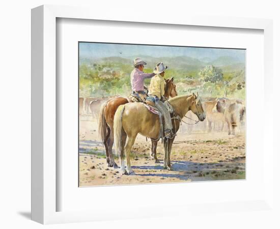 Splitting the Herd-LaVere Hutchings-Framed Giclee Print