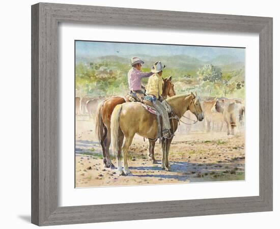 Splitting the Herd-LaVere Hutchings-Framed Giclee Print