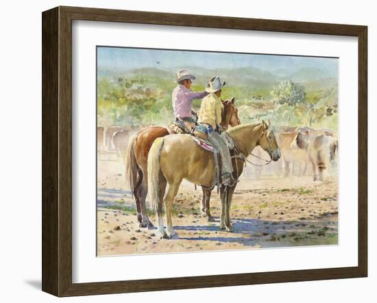 Splitting the Herd-LaVere Hutchings-Framed Giclee Print