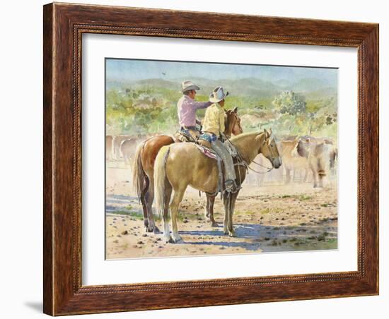 Splitting the Herd-LaVere Hutchings-Framed Giclee Print