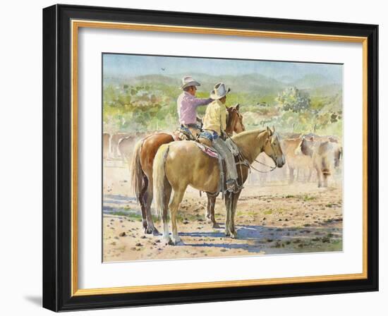 Splitting the Herd-LaVere Hutchings-Framed Giclee Print