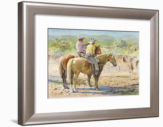 Splitting the Herd-LaVere Hutchings-Framed Giclee Print