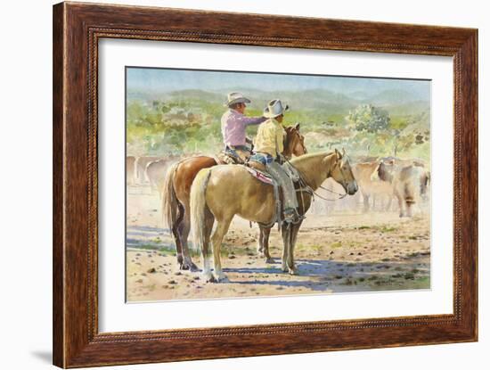 Splitting the Herd-LaVere Hutchings-Framed Giclee Print