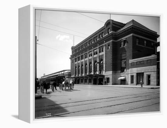 Spokane: O.W. and Milwaukee Station, 1915-Asahel Curtis-Framed Premier Image Canvas