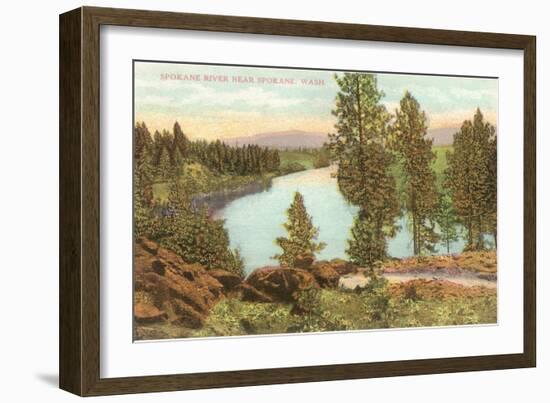 Spokane River, Spokane, Washington-null-Framed Art Print