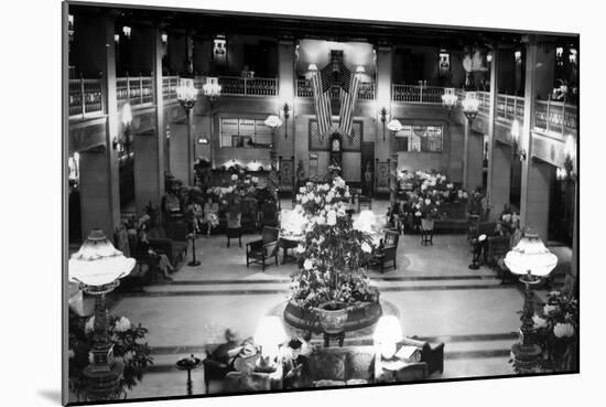 Spokane, WA Davenport Hotel Lobby View Photograph - Spokane, WA-Lantern Press-Mounted Art Print