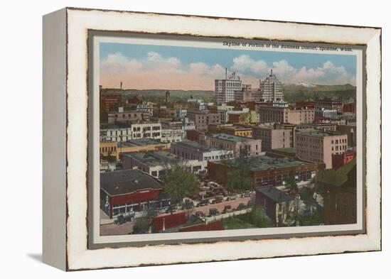Spokane, WA - Skyline View of Downtown-Lantern Press-Framed Stretched Canvas