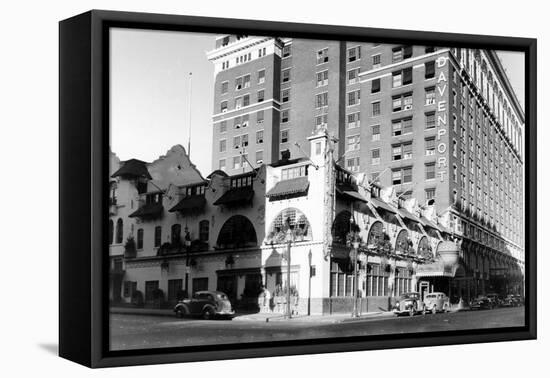 Spokane, WA View of Davenport Hotel Photograph - Spokane, WA-Lantern Press-Framed Stretched Canvas