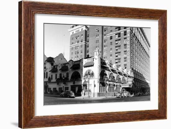 Spokane, WA View of Davenport Hotel Photograph - Spokane, WA-Lantern Press-Framed Art Print