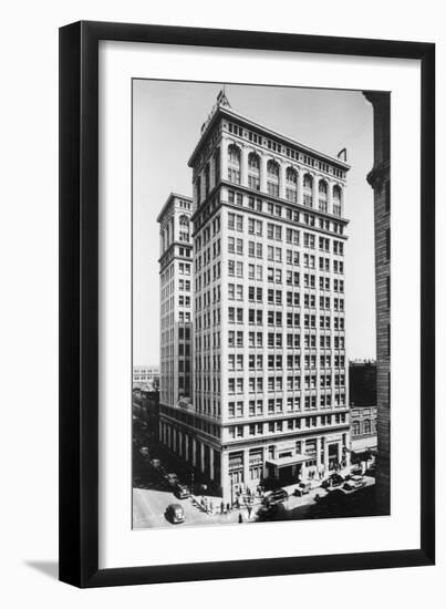 Spokane, WA View of Old National Bank Building Photograph - Spokane, WA-Lantern Press-Framed Art Print