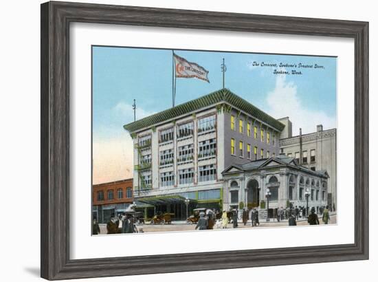 Spokane, Washington, Exterior View of the Crescent Store Building-Lantern Press-Framed Art Print