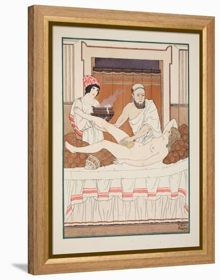 Sponge Bath, Illustration from 'The Works of Hippocrates', 1934 (Colour Litho)-Joseph Kuhn-Regnier-Framed Premier Image Canvas