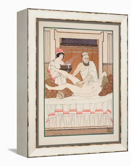 Sponge Bath, Illustration from 'The Works of Hippocrates', 1934 (Colour Litho)-Joseph Kuhn-Regnier-Framed Premier Image Canvas