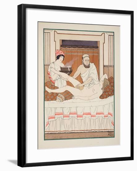 Sponge Bath, Illustration from 'The Works of Hippocrates', 1934 (Colour Litho)-Joseph Kuhn-Regnier-Framed Giclee Print