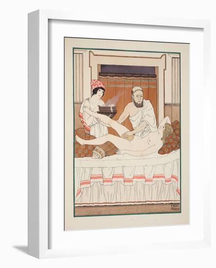 Sponge Bath, Illustration from 'The Works of Hippocrates', 1934 (Colour Litho)-Joseph Kuhn-Regnier-Framed Giclee Print