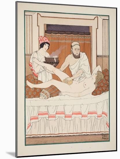 Sponge Bath, Illustration from 'The Works of Hippocrates', 1934 (Colour Litho)-Joseph Kuhn-Regnier-Mounted Giclee Print