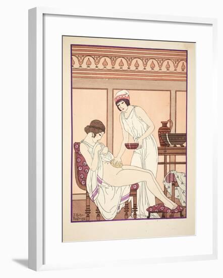 Sponge Bath, Illustration from 'The Works of Hippocrates', 1934 (Colour Litho)-Joseph Kuhn-Regnier-Framed Giclee Print