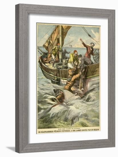 Sponge Diver Loses Leg to a Shark-Paul Dufresne-Framed Premium Giclee Print